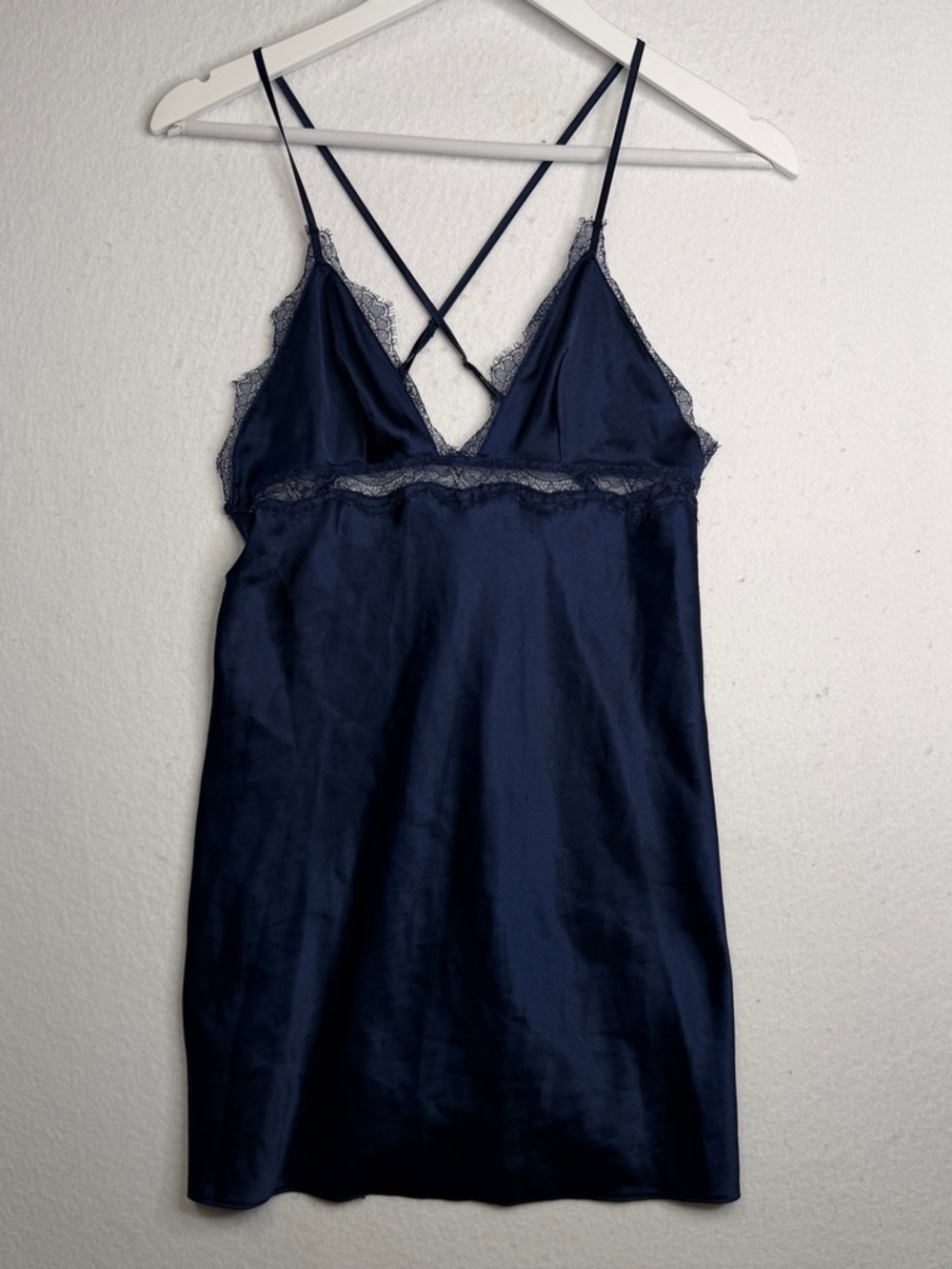 Victoria’s Secret Y2K Style Lace Navy Lingerie Slip Dress Xs